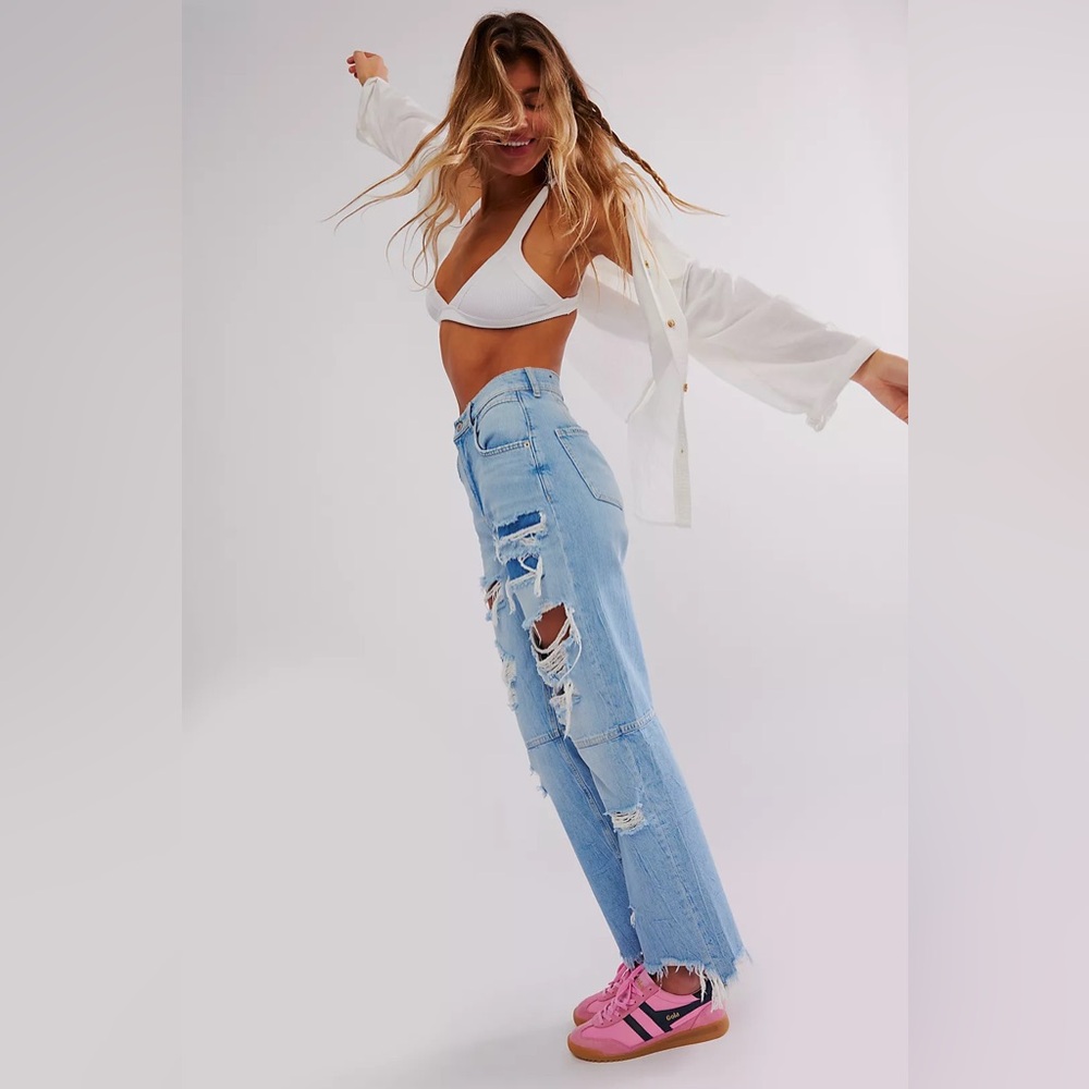 Free People CRVY Lesson Learned Straight-Leg Jeans